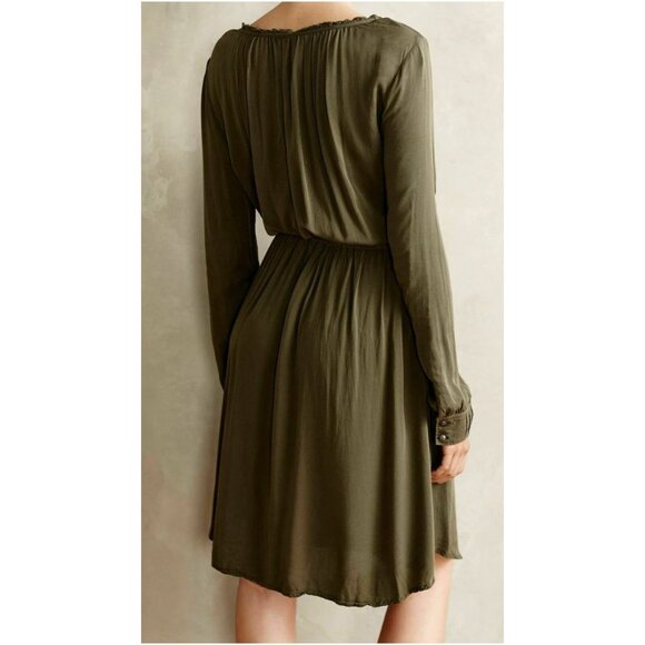 Anthropologie Holding Horses Ocala Dress Womens 10 Green Western Minimalist Boho - Picture 2 of 13